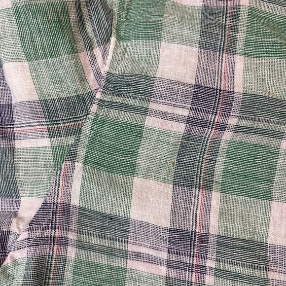 Weatherproof Vintage Washable Linen Shirt XXL 2XL Green Plaid - Picture 7 of 8